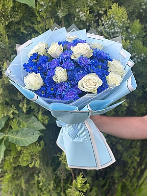 Beyaz Gl Mavi Kr iekleri